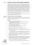 Isolation of Monocyte/Macrophage Populations