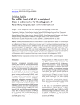 Original Article The mRNA level of MLH1 in peripheral blood is a