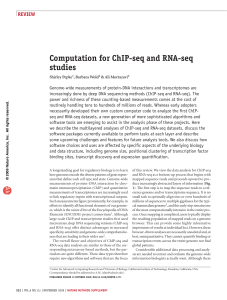 computation for chIP-seq and rNA-seq studies