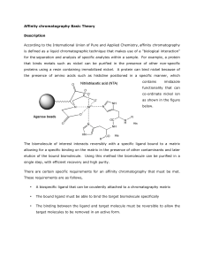 Affinity chromatography Basic Theory Description According to the