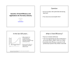 Question In the last 100 years… What is Feed Efficiency?