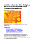 Variables to Consider When Designing an Organizational Structure