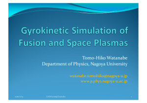 Tomo-Hiko Watanabe Department of Physics, Nagoya University