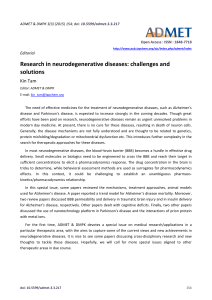 Research in neurodegenerative diseases: challenges and solutions