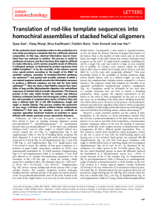 Translation of rod-like template sequences into homochiral