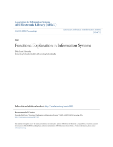 Functional Explanation in Information Systems