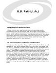 US Patriot Act - PremierOne Credit Union