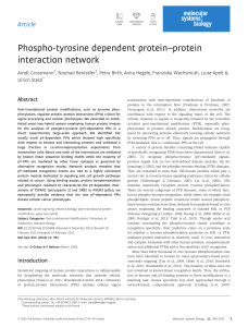 Phosphotyrosine dependent proteinprotein interaction network