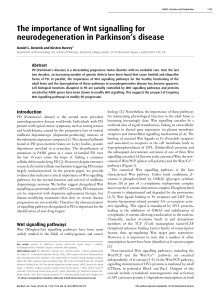 The importance of Wnt signalling for neurodegeneration in