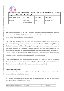 Minimum Validation Guidelines in DNA Profiling