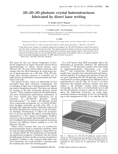 3D–2D–3D photonic crystal heterostructures fabricated by direct