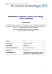 Addendum to Elective Care Access Policy