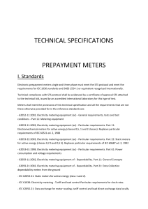 III. Meter data 1. Specifications Single Phase