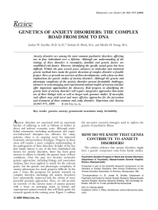 Genetics of anxiety disorders: the complex road from DSM to DNA