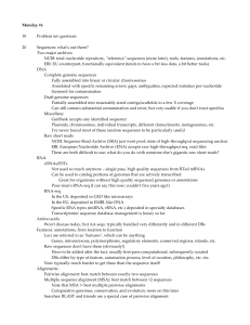 Genomes and sequence alignment