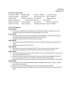 US History Chapters 11-12 Key Terms, People, Events Revolution of