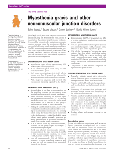 Myasthenia gravis and other neuromuscular junction disorders