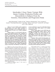Interleukin?1 gene cluster variants with innate cytokine production