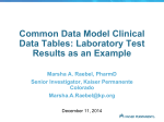 Common Data Model Clinical Data Tables: Laboratory Test Results