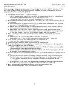 Viral transduction of mammalian cells Entered by Kevin Janes Janes