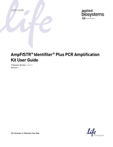 AmpFlSTR Identifiler Plus PCR Amplification Kit User Guide (Pub