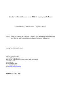 Genetic variation in HLA and susceptibility to acute myeloid