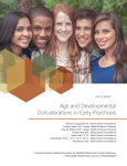 Issue Brief: Age and Developmental Considerations in Early Psychosis