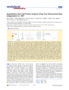 Quantitative Host Cell Protein Analysis Using Two