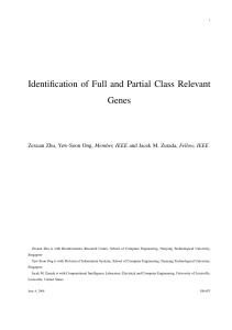 Identification of Full and Partial Class Relevant Genes