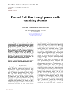 Thermal fluid flow through porous media containing obstacles