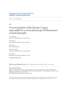 A novel mutation of the Keratin 12 gene responsible for a severe