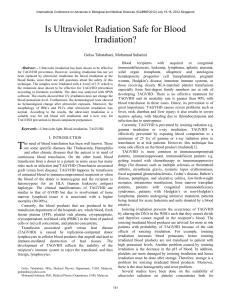 Is Ultraviolet Radiation Safe for Blood Irradiation?