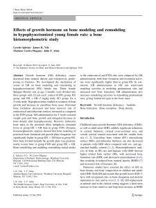 Effects of growth hormone on bone modeling and remodeling in