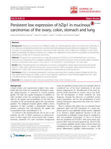 Persistent low expression of hZip1 in mucinous carcinomas of the