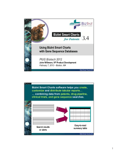 Using BizInt Smart Charts with Gene Sequence Databases PIUG