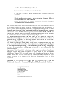 Muscle markers and regulatory factors in marine fish under different