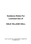 Guidance Notes for Licenced Use of Hale Village Hall