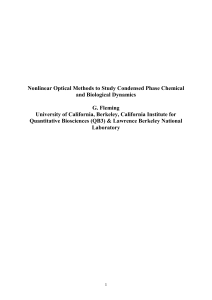 Nonlinear Optical Methods to Study Condensed Phase