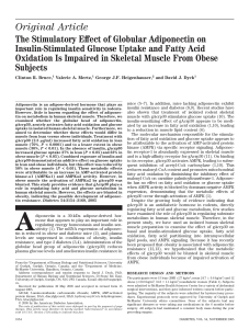 The Stimulatory Effect of Globular Adiponectin on Insulin