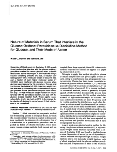 Nature of Materials in Serum That Interfere inthe Glucose Oxidase
