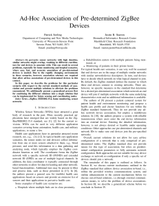 Ad-Hoc Association of Pre-determined ZigBee