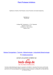 Plant Protease Inhibitors - ReadingSample - Beck-Shop
