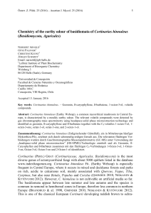 Chemistry of the earthy odour of basidiomata of Cortinarius hinnuleus