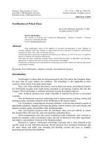 Fortification of Wheat Flour Abstract Introduction