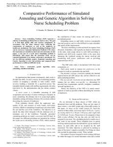 Comparative Performance of Simulated Annealing and