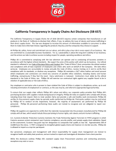 Phillips 66 California Transparency in Supply Chains Act Disclosure