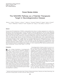 The Nrf2/ARE Pathway as a Potential Therapeutic Target in