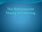 The Behaviourist Theory of Learning