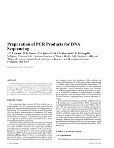 Preparation of PCR Products for DNA Sequencing