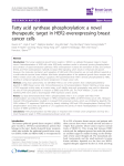 Fatty acid synthase phosphorylation: a novel therapeutic target in